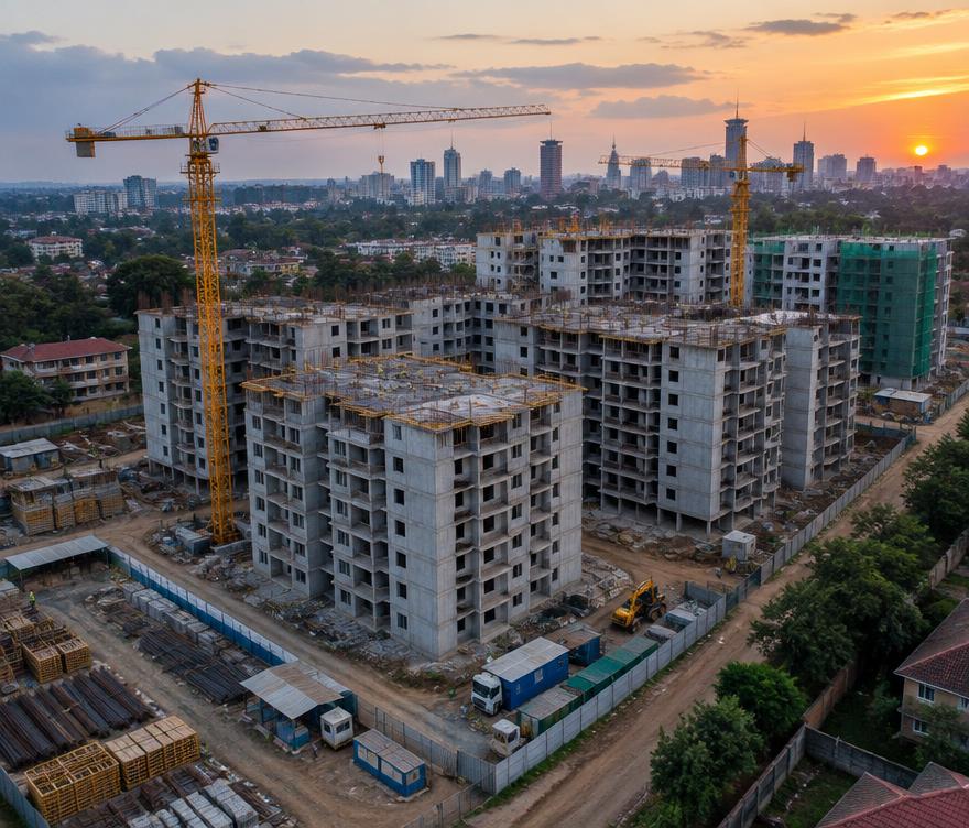 Active multi-storey construction project